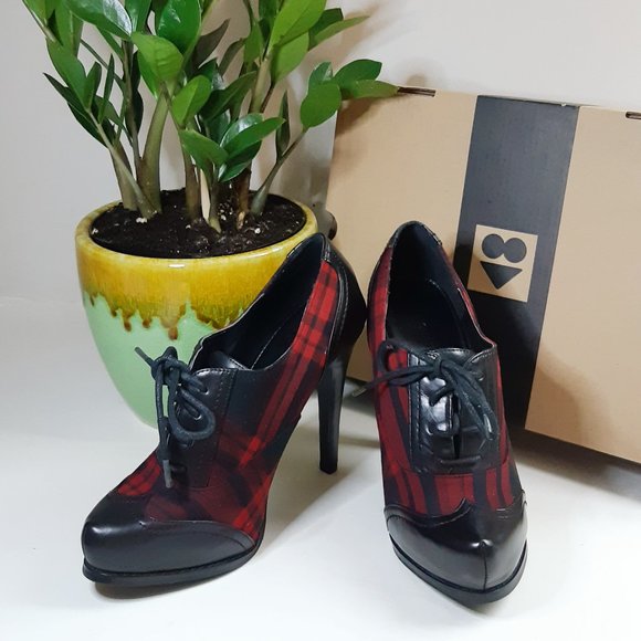 Le Chateau Tartan Heels Sz7 - Picture 2 of 10